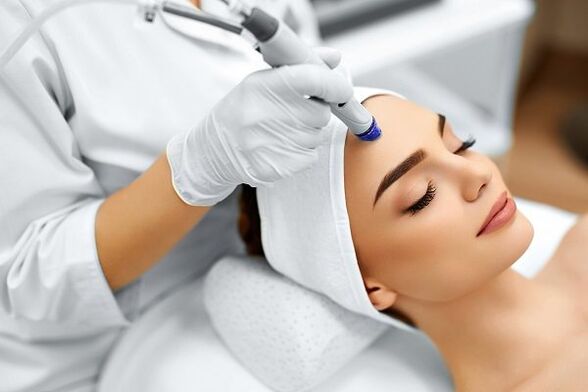 The girl has finished with the rejuvenation procedure
